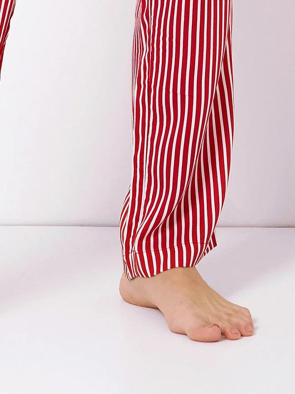 Aruelle ilga viskozinė pižama "Camy Long Grey - Red - White Stripes"