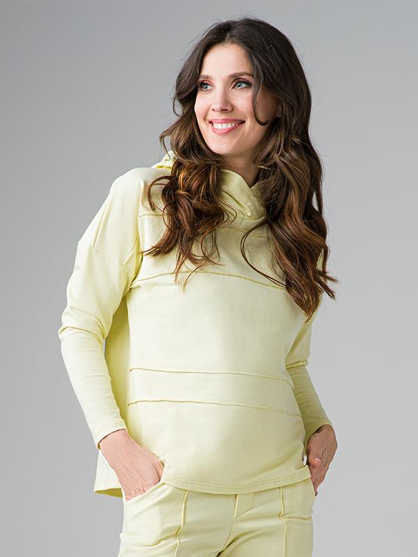 Lega medvilninis laisvalaikio džemperis su gobtuvu "Juna Light Yellow"