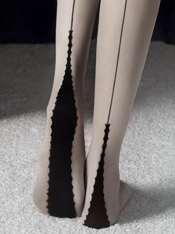 Fiore matinės prilipinamos kojinės su siūle "Lust 20 Den Linen - Black"