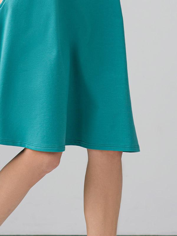 Lega Cotton Flared Dress Leontina Turquoise