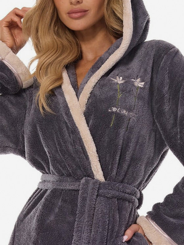 L&L ilgas chalatas su gobtuvu "Tess Long Graphite"