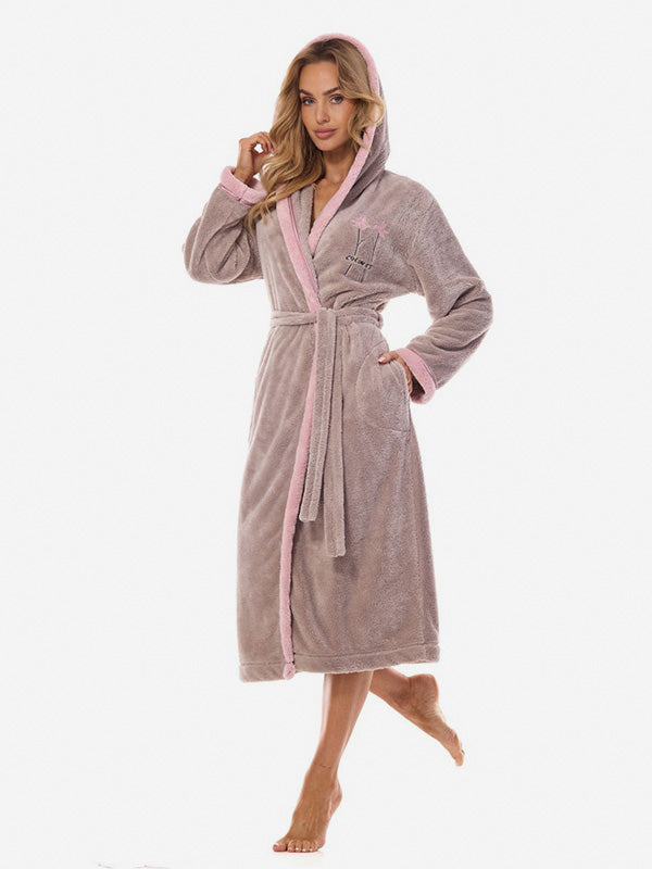 L&L ilgas chalatas su gobtuvu "Tess Long Opal Grey"