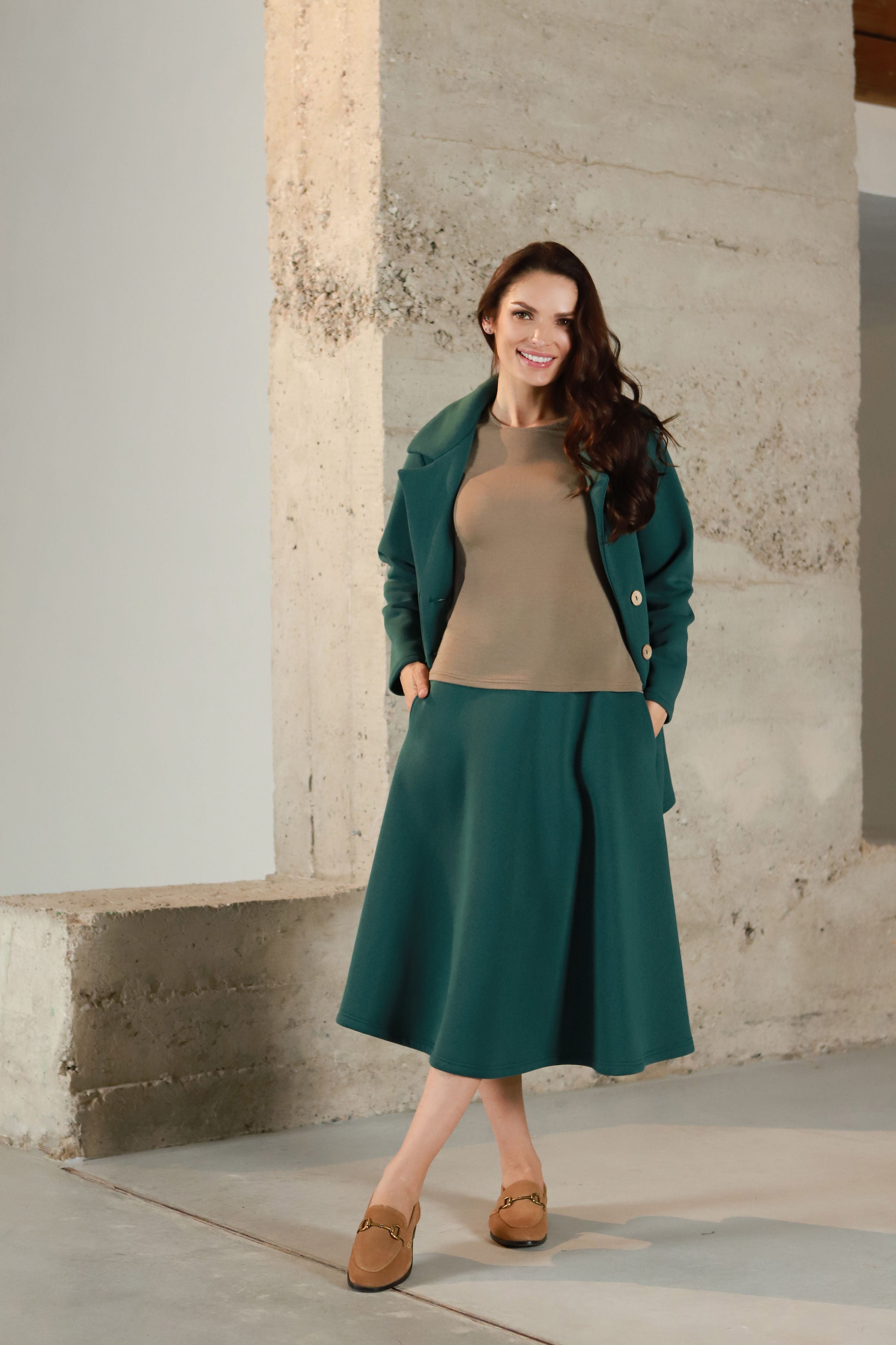 Lega Jacket with Fur on the Inside Leonie Deep Green