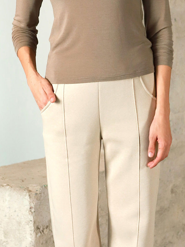 Lega Cotton Pants with Fluff on the Inside Susan Beige