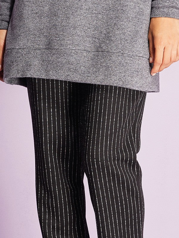 Lega kelnės "Benson Black - White Stripes"