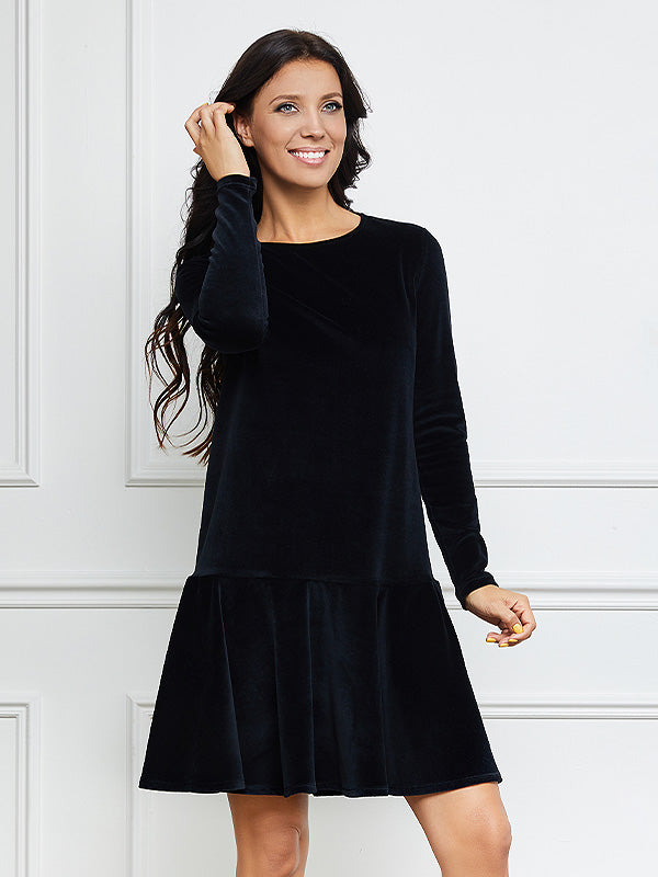 Lega medvilninė suknelė "Esmee Black Velour"