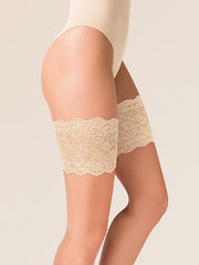 Gabriella nėriniuotos šlaunų juostos su silikoninėmis juostelėmis "Thigh Band Ecru"