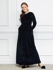 Lega medvilninė suknelė "Noelle Black Velour"