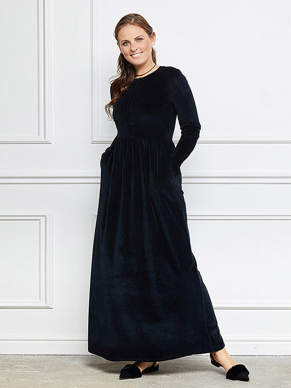 Lega medvilninė suknelė "Noelle Black Velour"