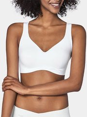 Sloggi lazeriu kirpta minkšta push up bevielė liemenėlė "Zero Feel Bralette White"