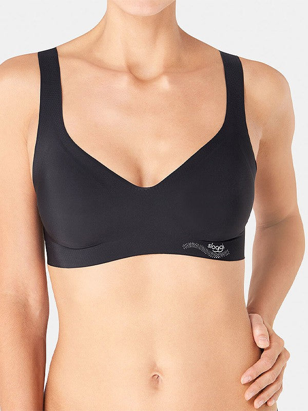 Sloggi lazeriu kirpta minkšta push up bevielė liemenėlė "Zero Feel Bralette Black"