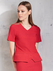 Lega viskozinė palaidinė "Gracen Red - White Dots"