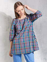 Lega medvilninė tunika "Kaia Multicolor Squares"