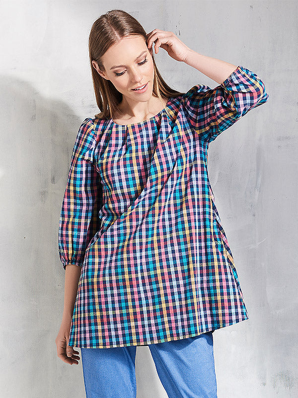 Lega medvilninė tunika "Kaia Multicolor Squares"