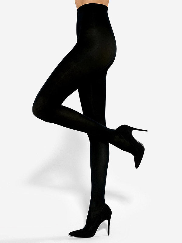 Gatta neperregimos satino blizgesio mikrofibros pėdkelnės "Florence 100 Den Black"