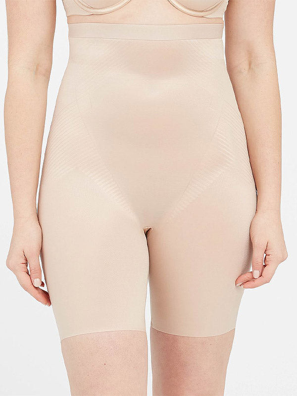 Spanx koreguojantys aukšto juosmens šortukai "Thinstincts® Nude"