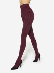 Gatta neperregimos raštuotos mikrofibros pėdkelnės "Sassi 10 50 Den Bordeaux - Black"