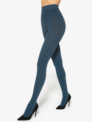 Gatta neperregimos raštuotos mikrofibros pėdkelnės "Sassi 10 50 Den Midnight Blue - Black"