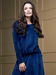 Lega medvilninė laisvalaikio palaidinė "Milina Blue Velour"