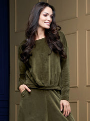 Lega medvilninė laisvalaikio palaidinė "Milina Olive Velour"