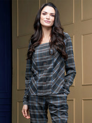 Lega palaidinė "Violette Graphite - Blue - Brown Tweed"