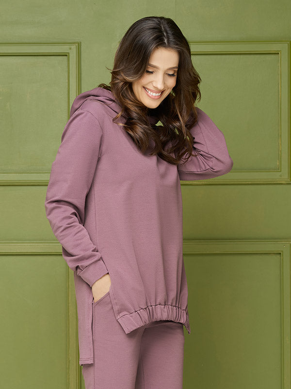 Lega medvilninis džemperis su gobtuvu