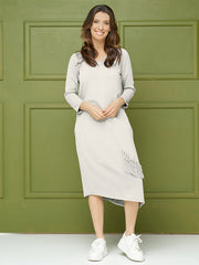 Lega medvilninė midi suknelė "Angela Beige"