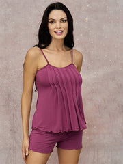 Lega trumpa viskozinė pižama "Romena Plum Red"