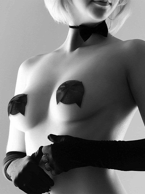 Bijoux Indiscrets spenelių lipdukai "Burlesque Bow Black"