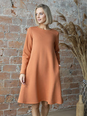 Lega medvilninė suknelė su pūkeliu iš vidaus "Mare Peach"