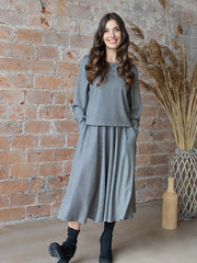 Lega midi sijonas su viskoze "Yasmin Grey"