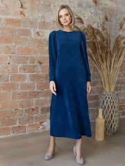 Lega ilga veliūrinė suknelė "Malena Blue"