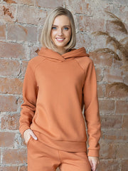 Lega medvilninis džemperis su gobtuvu "Risha Peach"