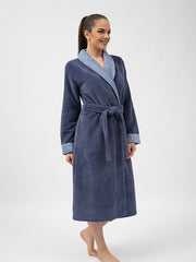 Belmanetti dvisluoksnis chalatas su bambuko pluoštu "Luzern 2 Blue Velour"