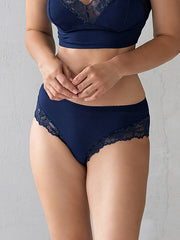 Lega viskozinės kelnaitės su nėriniais "Adele Dark Blue"