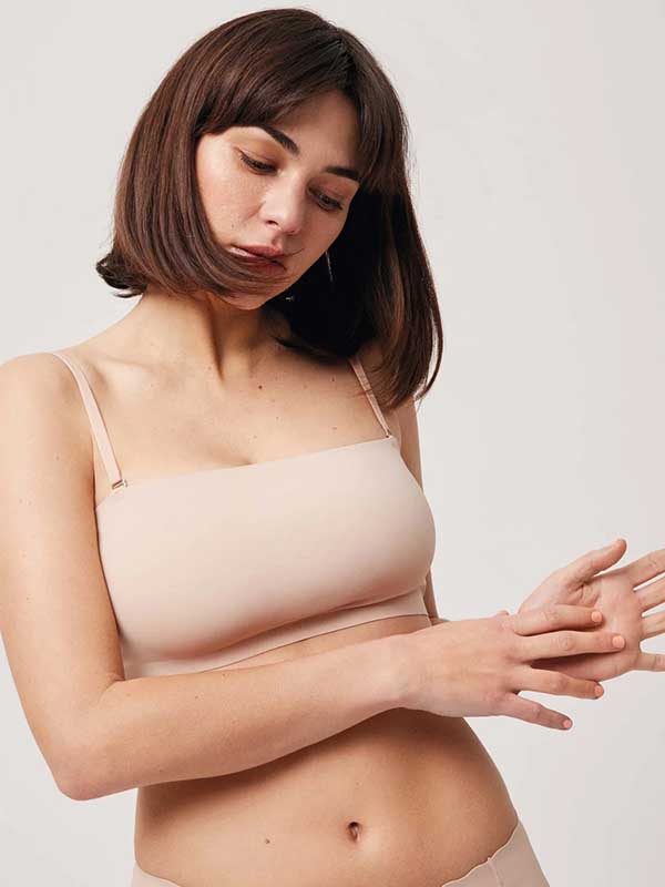 Ysabel Mora lazeriu kirpta bandeau liemenėlė "Chloe Nude"