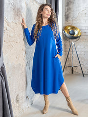 Lega laisvo kirpimo midi suknelė "Adriana Royal Blue"