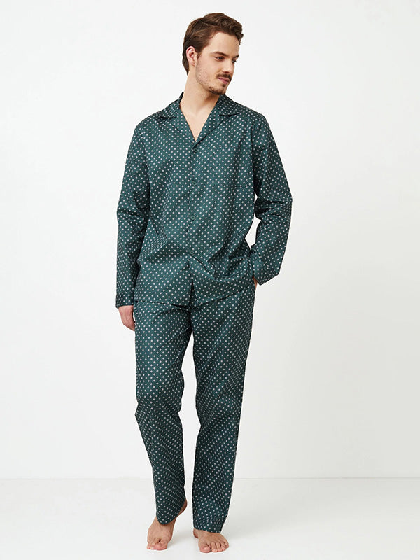 Aruelle Long Cotton Pyjamas For Men  Gabriel Long Emerald