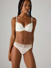 Ysabel Mora besiūlės kelnaitės stringai su nėriniais "Vanesa Off White"