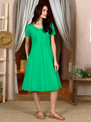 Lega tampraus lino midi A silueto suknelė "Orinta Sea Foam"