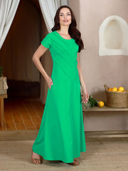 Lega tampraus lino maxi suknelė "Wanessa Sea Foam"