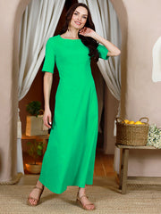 Lega tampraus lino maxi A silueto suknelė "Inessa Sea Foam"