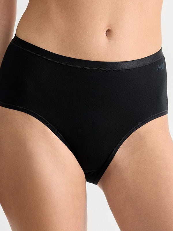 Sloggi 3 organinės medvilnės kelnaičių komplektas "Go Daily Black"