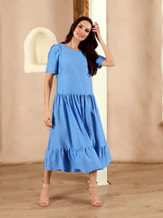 Lega viskozinė midi suknelė "Trudy Light Blue"