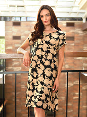 Lega viskozinė suknelė "Ione Black - Beige"