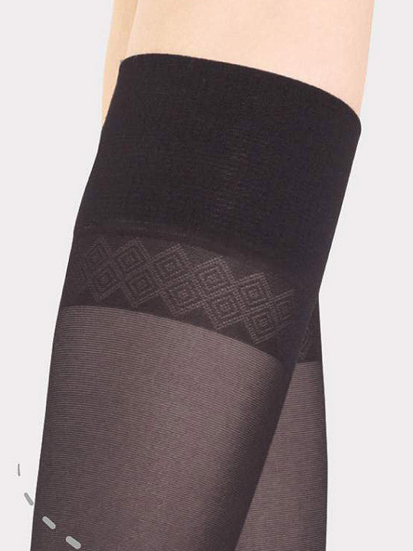 Fiore paskirstytos kompresijos puskojinės "Travel Firm 40 Den Black"