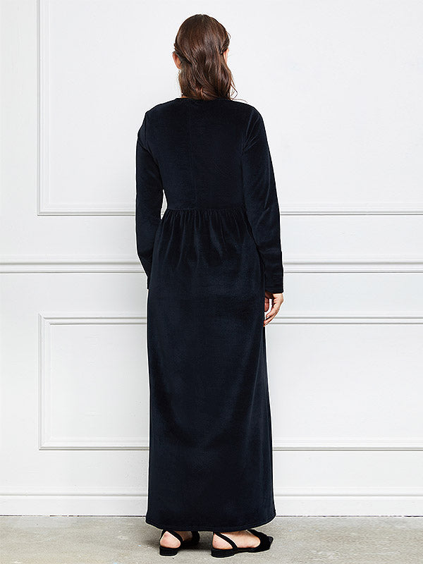 Lega medvilninė suknelė "Noelle Black Velour"