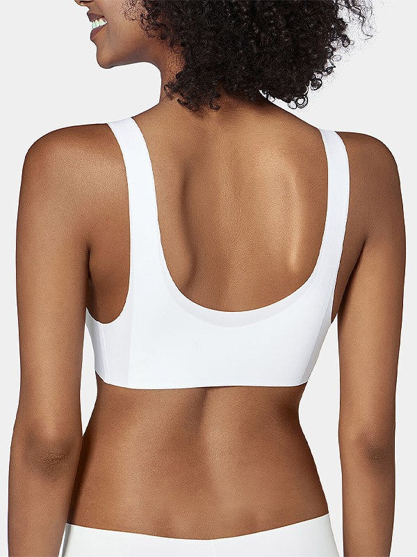 Sloggi lazeriu kirpta minkšta push up bevielė liemenėlė "Zero Feel Bralette White"