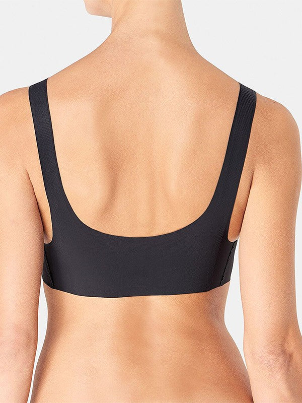 Sloggi lazeriu kirpta minkšta push up bevielė liemenėlė "Zero Feel Bralette Black"