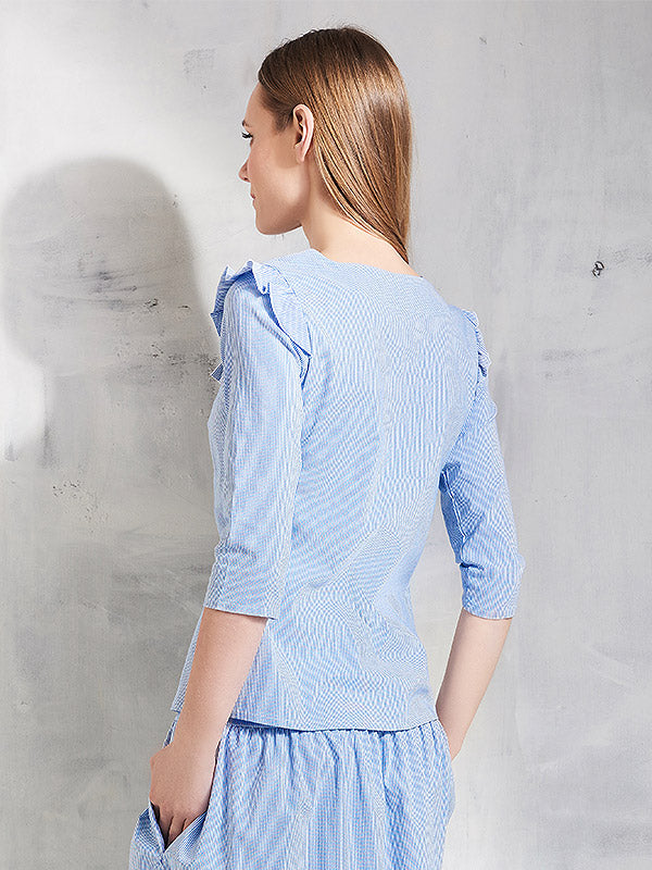 Lega medvilninė palaidinė "Easy Go Blue - White Stripes"